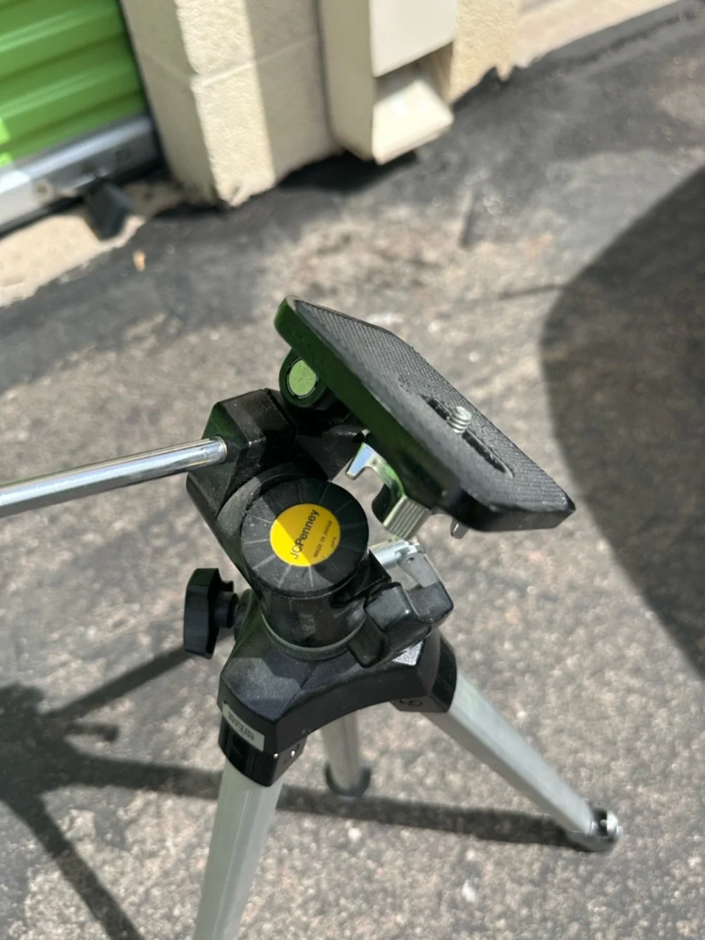 Portable Black and Silver Camera Tripod with Adjustable Pan Head